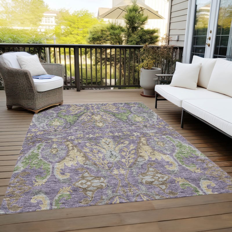 Machine Washable Indoor/ Outdoor Traditional Craftsman Chantille Rug