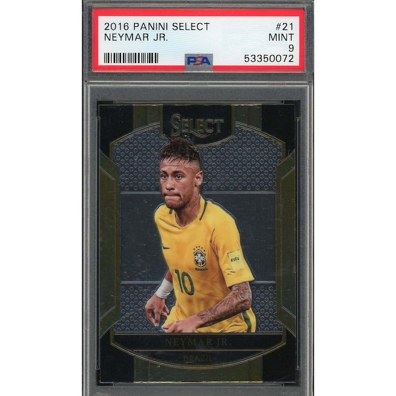 Neymar Jr 2016 Panini Select Soccer Card #21 Graded PSA 9 - 8'6" x 11'6"