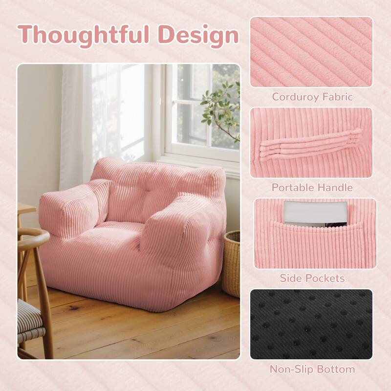 Pamapic Bean Bag Chair, Soft Corduroy Lazy Large Bean Bag Couch
