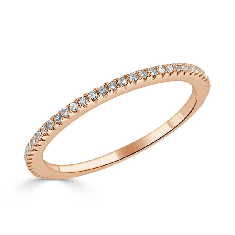 Joelle Collection Diamond Band Ring - 14K Gold Eternity Band Ring 1/5 CTTW 20 White Round Cut Diamonds