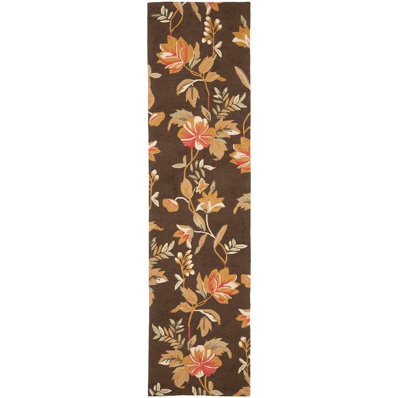 SAFAVIEH Handmade Chelsea Denissa French Country Wool Rug - 2'6" x 10' Runner - Brown/Multi