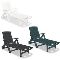 vidaXL Sun Lounger with Footrest Plastic Sunbed Garden Chair