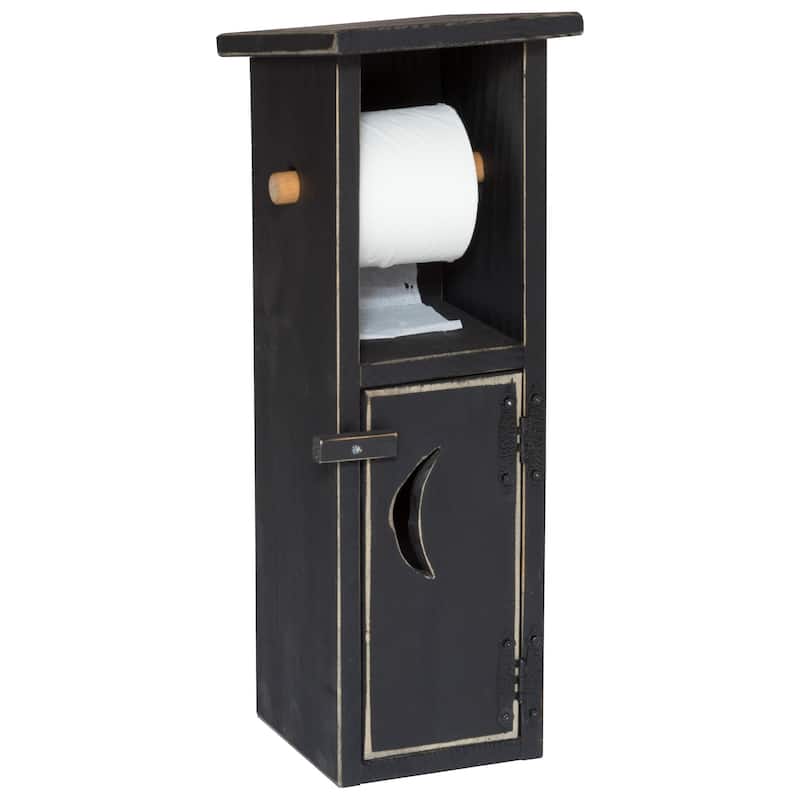 Farmhouse Toilet Paper Holder - Black