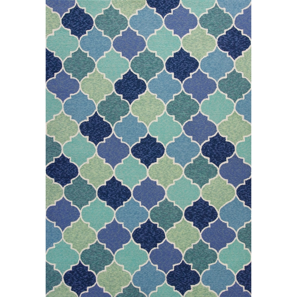 Domani Trails Morroccan Blues Trellis Indoor / Outdoor Rug