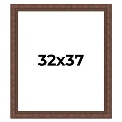 32x37 Frame Pewter Solid Wood Picture Frame Width 1.625 Inches | Interior Frame Depth 0.6875 Inches