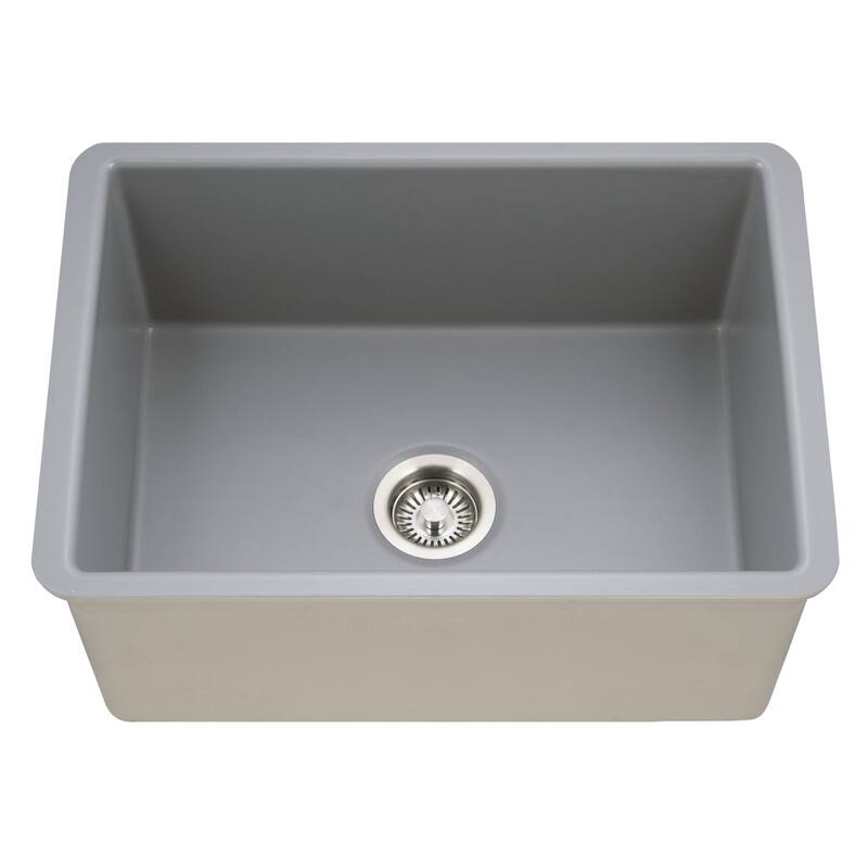 Houzer PTU-2800 Platus 25-1/2" Undermount Single Basin Fireclay - Gray