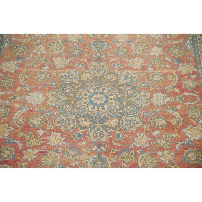 Hand Knotted Oriental 100% Wool Carpet Traditional Floral Oranges & Rust Najafabad Area Rug - 12' 3'' X 8' 1''