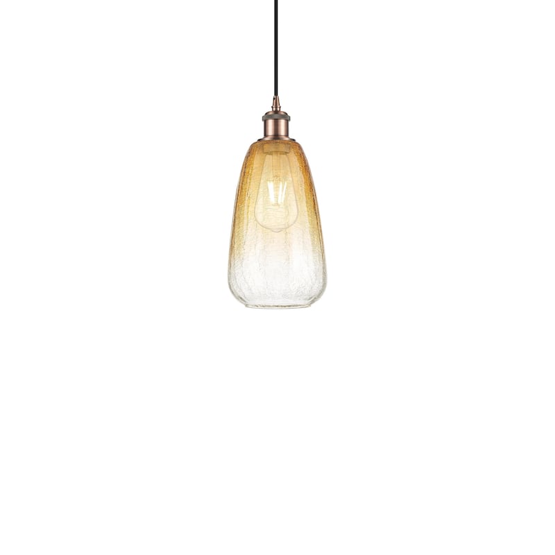 Innovations Lighting 516-1P-13-6 Brookhaven Almond Pendant Brookhaven - Antique Copper / Amber