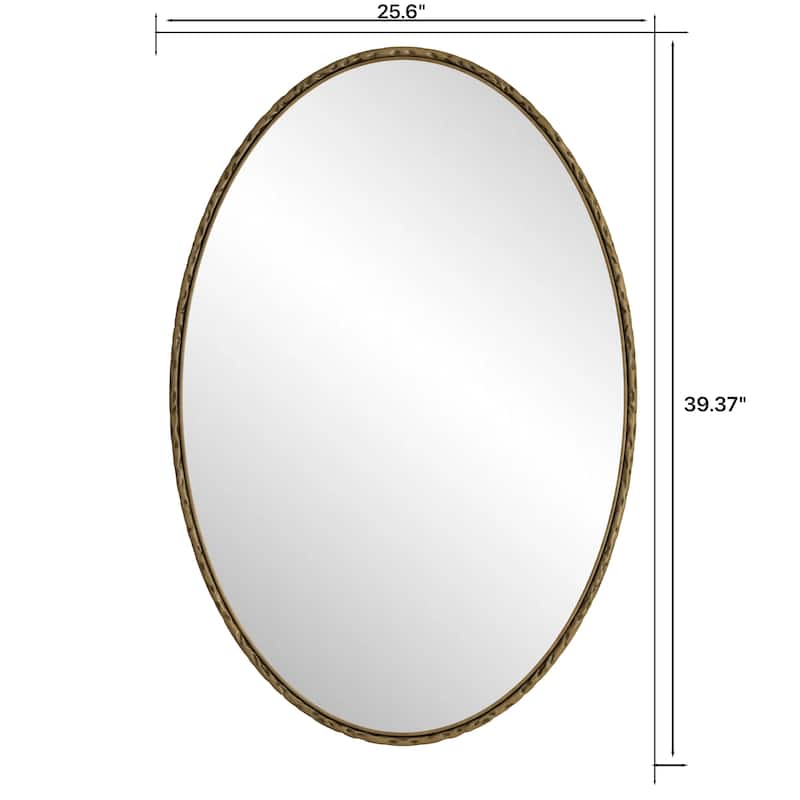 Iron Art Oval Retro Mirror, Antique Effect, Wall Hanging