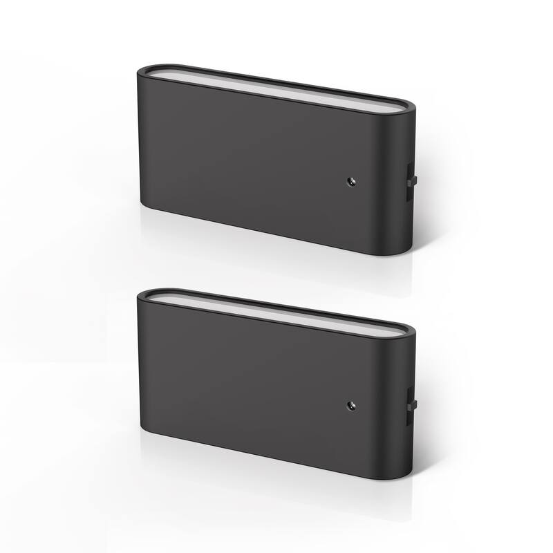 YANSUN 2-Pack Plug-in Light-Sensor Night Light, Horizontal Black Wall Lamp Design