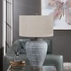 preview thumbnail 9 of 7, Uttermost Pelia Light Aqua Table Lamp
