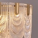 preview thumbnail 8 of 14, 20 in. Gold Modern Glass Chandelier 5-Light Glam Dimmable Pendant Light Fixture for Dining Room