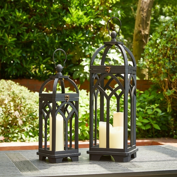 Glitzhome Set of 2 Wooden Church Style Fall Decorative