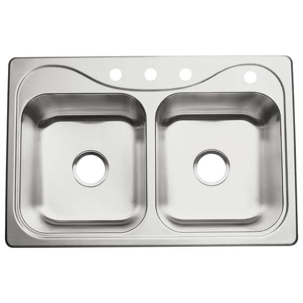 slide 2 of 2, Sterling 11402-4 Southhaven 33" Double Basin Drop In Stainless Steel Stainless Steel