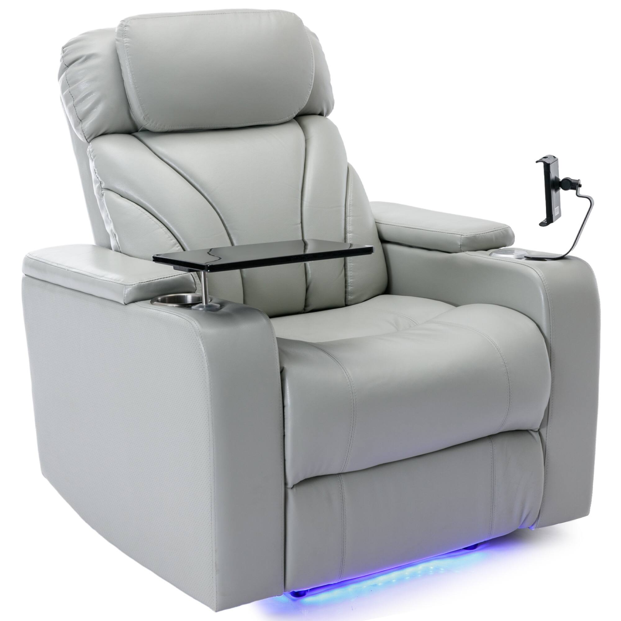 Power Motion Recliner with USB Charging Port and Hidden Arm Storage