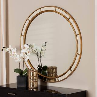 Ulvi Antique Goldleaf Round Accent Mirror - Antique Gold