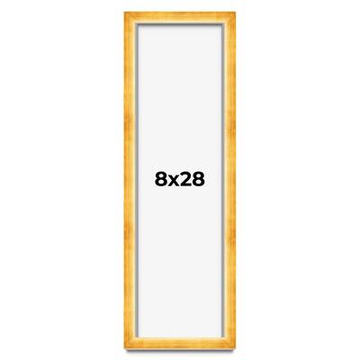 8x28 Shadow Box Frame Gold | 1.625 Inches Deep Real Wood Traditional
