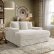 preview thumbnail 1 of 9, Furniture of America Venden Modern Chenille Padded 2-Seater Chaise Loveseat with USB Charger and Cup Holders White
