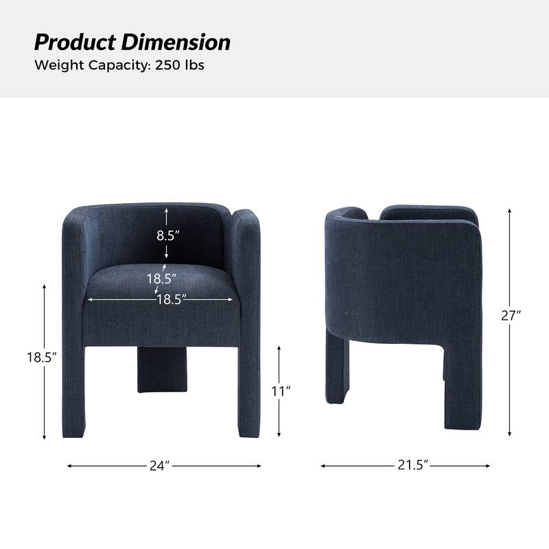 Eugen Modern Dining Chair With Three-legged Design Set Of 2 By HULALA HOME