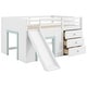 preview thumbnail 4 of 14, Full Size Low Loft Bed with Slide,Three Storage Drawers