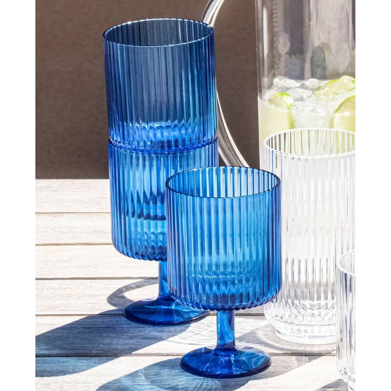 Abode Homewares Mesa Stacking Wine Goblet, 15 oz. Set of 6