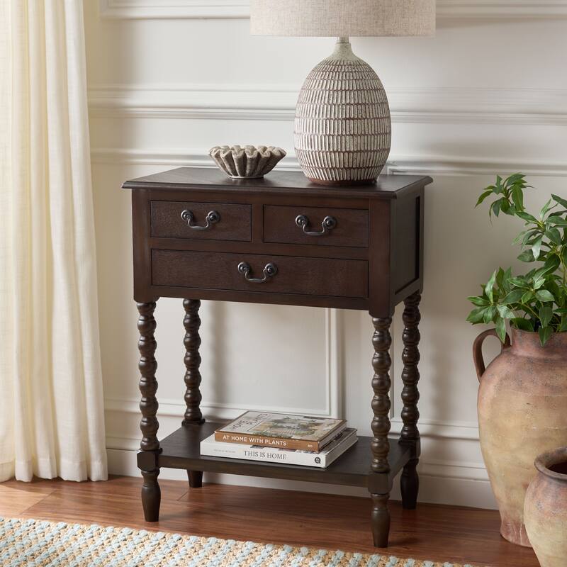 SAFAVIEH Ivie 3-Drawer Console Table - 23.5" W x 13" L x 29.5" H - 23.5" W x 13" L x 29.5" H - 24"W x 13"D x 30"H