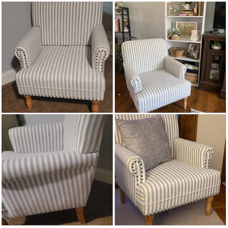 Rolled Armchair Accent Chair Set of 2 Blue/ Grey/ Brown