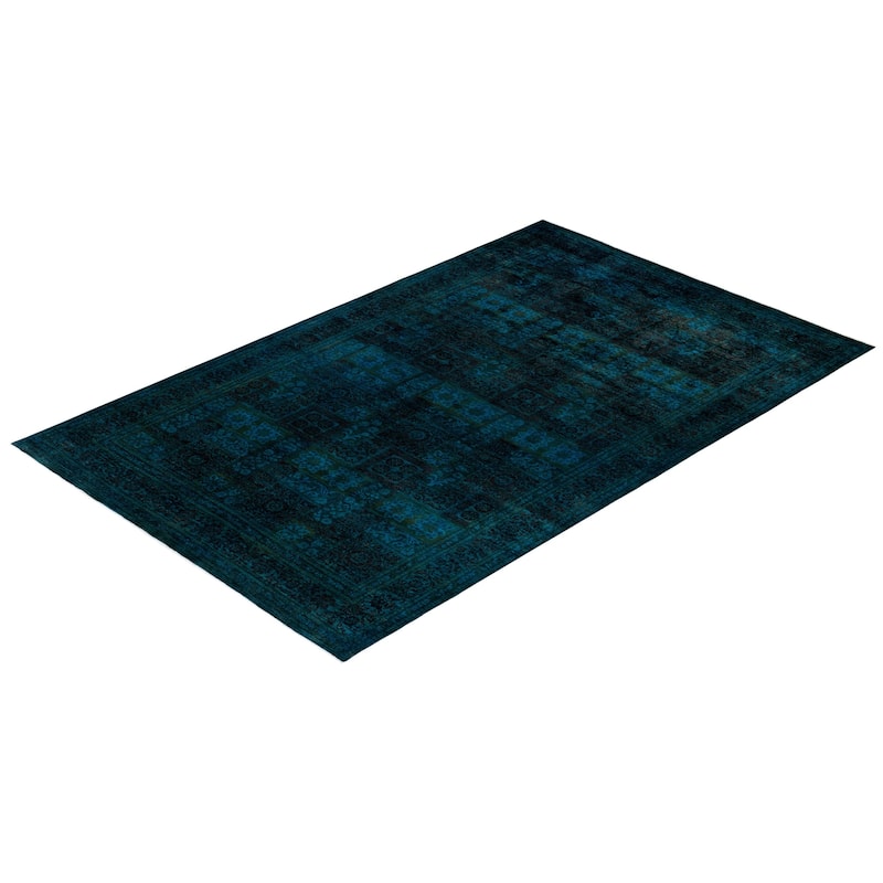 Overton Handknotted Wool Vintage Inspired Contemporary Suzani Blue Area Rug - 16' 3" x 10' 2"