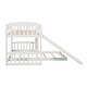 preview thumbnail 13 of 11, White Twin over Twin Solid Wood Bunk Bed with Slide and Ladder