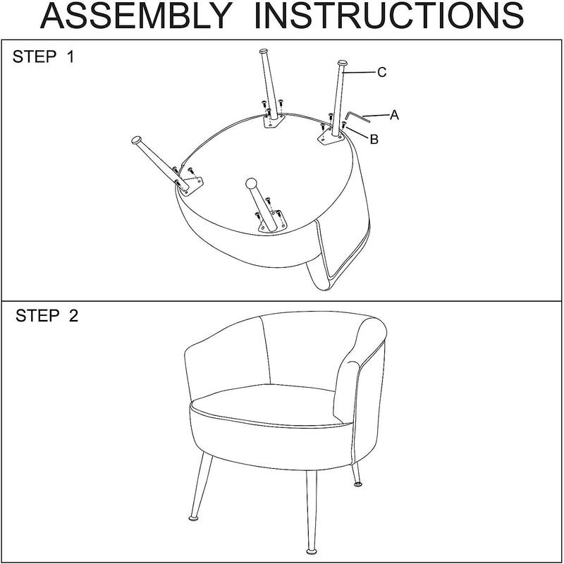 Velvet Accent Barrel Chair for Living Room,Metal Legs,Plush Fabric Upholstered Club Chair