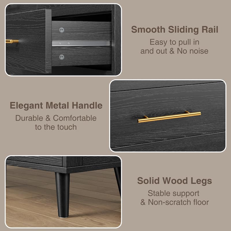 5/6/Chest of Drawers Dresser Modern Drawers with Metal Handles, Wood Storage Dresser for Bedroom, Living Room, Entryway
