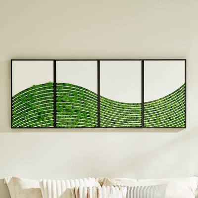 Modern Eco Friendly Metal Creative Home Decor Wall Decor with Preserved Moss and Iron Frame, for Living Room Bedroom