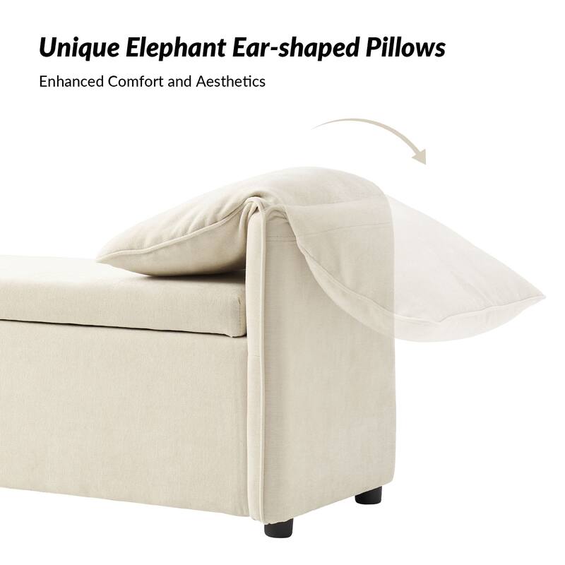 Aurelia Modern 61" Wide Storage Bench with Pillows by HULALA HOME