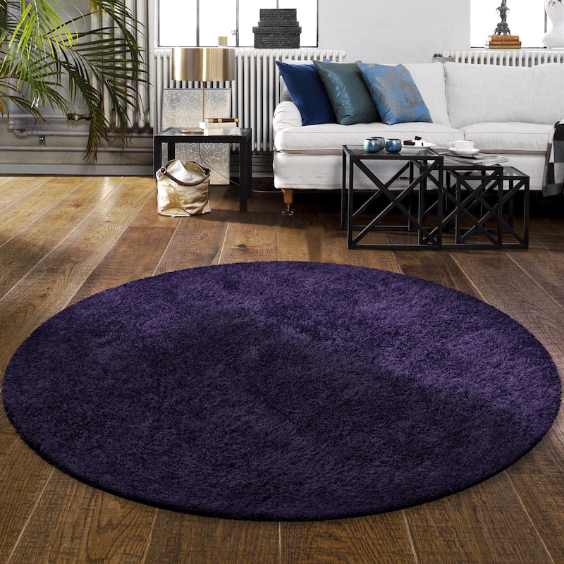 Superior Hand-tufted Plush Solid Shag Indoor Area Rug