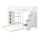 preview thumbnail 27 of 30, Twin Over Full Bunk Bed with Shelves, Drawers, Storage Stairs, Grey