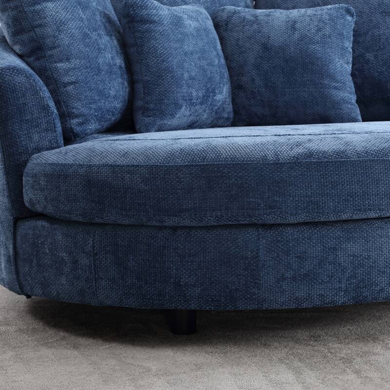 59.8''W Modern Oversized Sofa Chair, Round Accent Barrel Chair With 5 Pillows