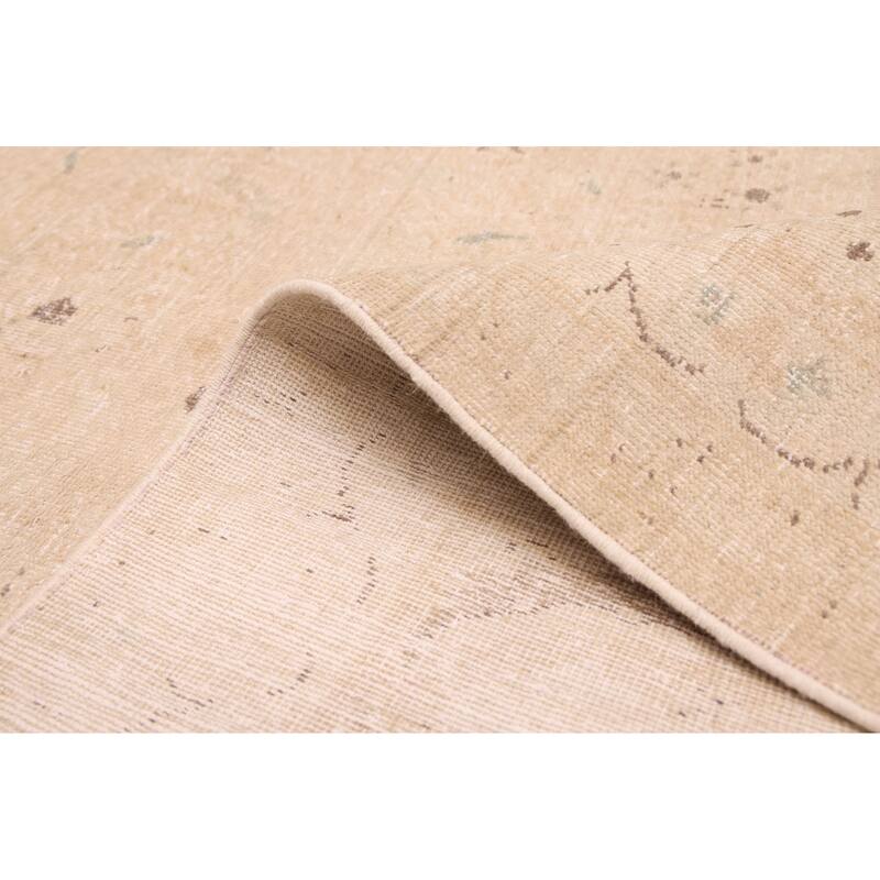 ECARPETGALLERY Hand-knotted Antalya Vintage Beige Wool Rug - 9'6 x 12'5