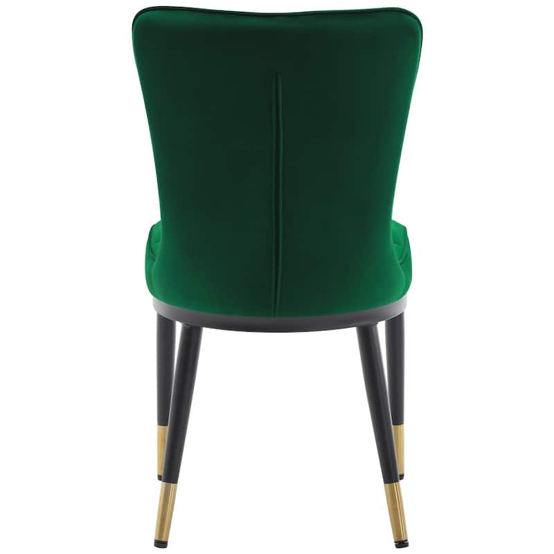 Velvet Upholstered Dining Chairs with Metal Legs, Set of 2/4 - 35.8"H x 18.9"W x 23.2"D