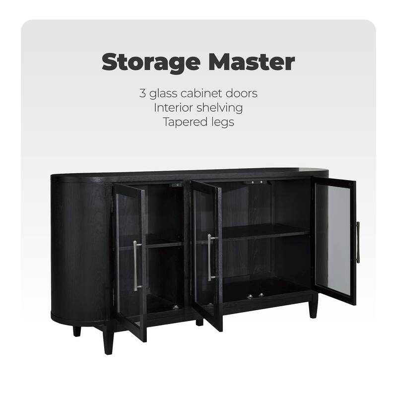 Signature Design by Ashley Rowanbeck Black/Gray Dining Server - 74.13" W x 17.13" D x 35.13" H