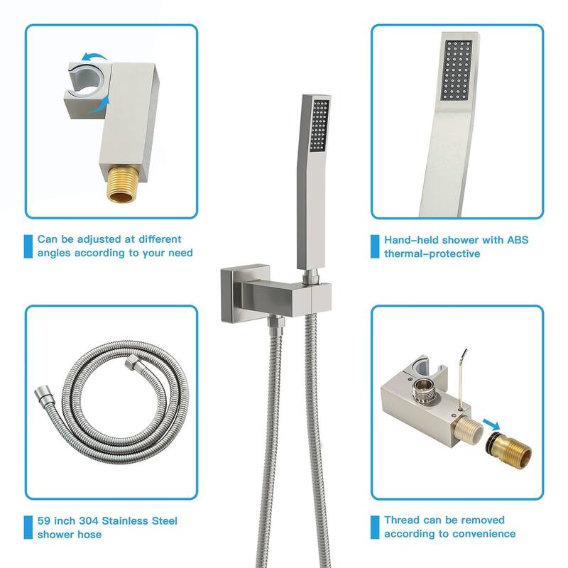 Topcraft 10-inch Ceiling Mount Square Shower System with Rough-in Valve - 10*10