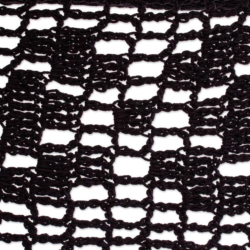 Novica Handmade Mirage In Black Cotton Rope Hammock (Double)