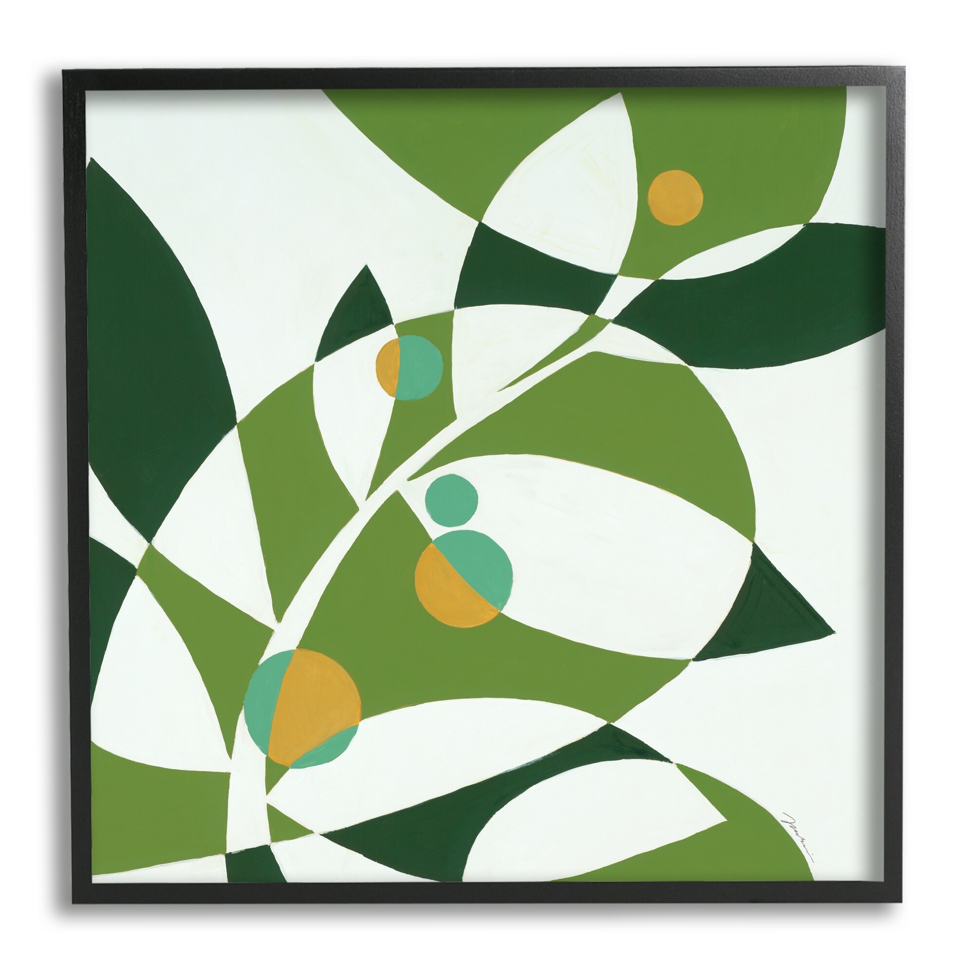 Stupell Botanical Abstract Leaf Framed Giclee Art Design by Liz Jardine