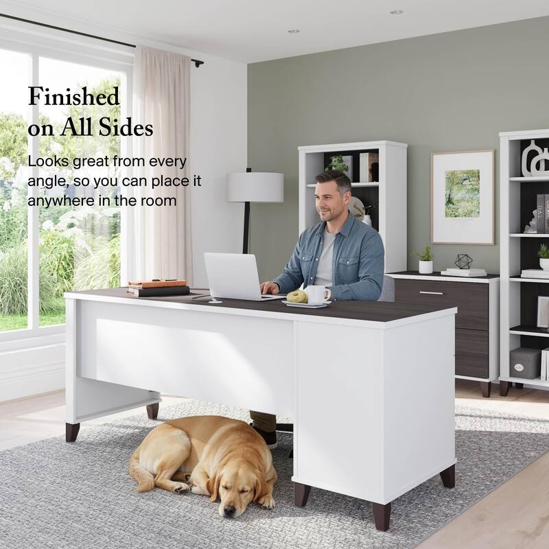 Bush Furniture Somerset 72W Office Desk with Storage Drawers