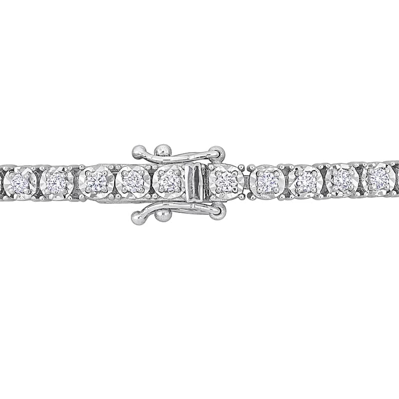 Miadora 14k White Gold Diamond Tennis Bracelet 1 1/3 to 6 1/10ct TDW