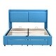 preview thumbnail 6 of 16, Modern Queen Size Upholstered Hydraulic Platform Bed with 2 Drawers - Large Storage Space, Metal Construction