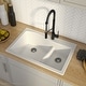 preview thumbnail 13 of 38, KRAUS Quarza Granite 33 inch 60/40 Undermount Drop-in Kitchen Sink