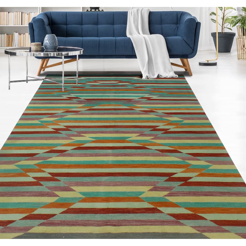 Winchester Flatweave Reza Burgundy/Purple Rug - 6'6" x 9'10"
