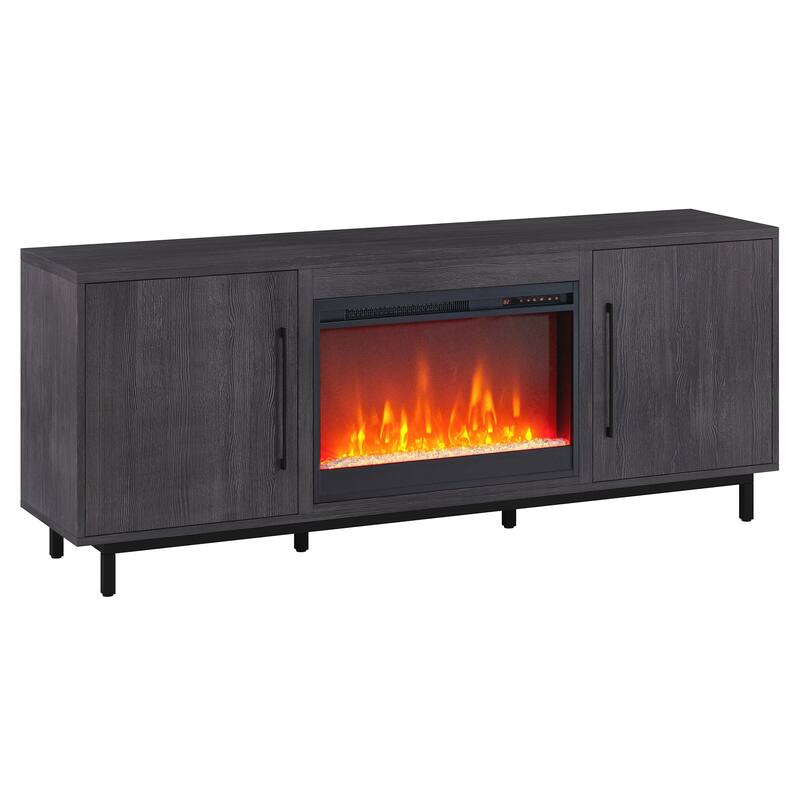 Julian Rectangular TV Stand with Crystal Fireplace for TV's up to 75"