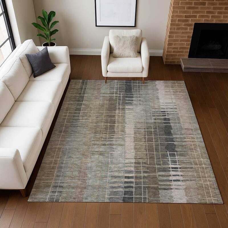Machine Washable Indoor/ Outdoor Contemporary Aaron Chantille Rug