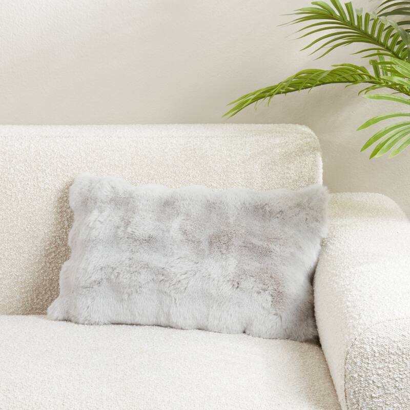 Plush Faux Fur Throw Pillow - Ultra-Soft Textured Accent for Sofa, Bed & Cozy Layered Styling